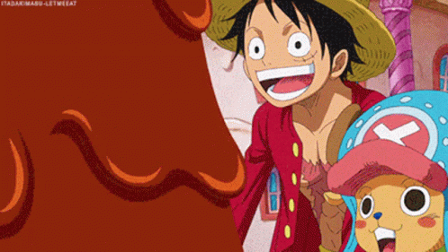 Luffy comiendo chocolate